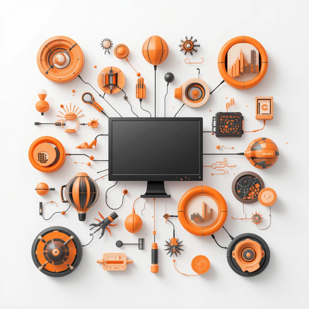 3d orange and black