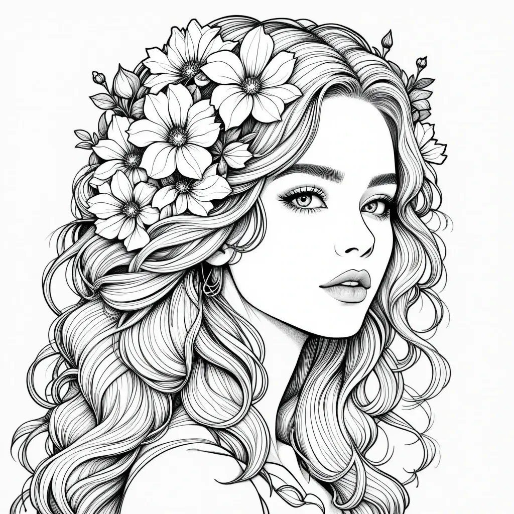 Beautiful women with flowers