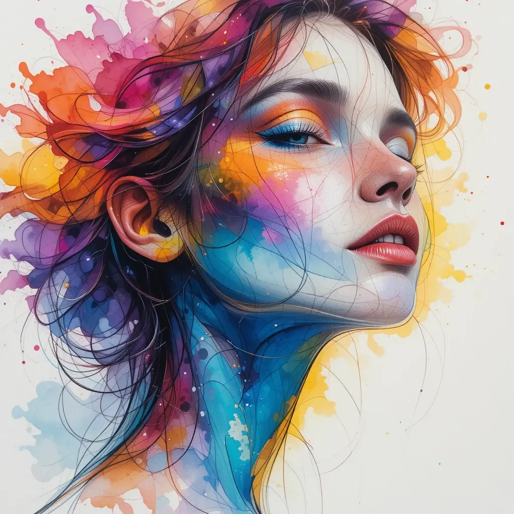 Watercolor woman